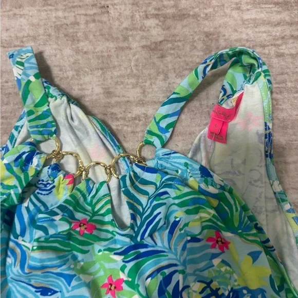 Lilly Pulitzer Shirelle Skirted Romper Multi Via Parigi new with tags size small - Picture 4 of 6